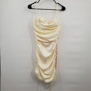 Oh Polly All For You Lace Trim Satin Mini Dress Women Size 6 NWT Ruched Cocktail